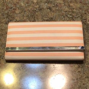 Peach striped wallet